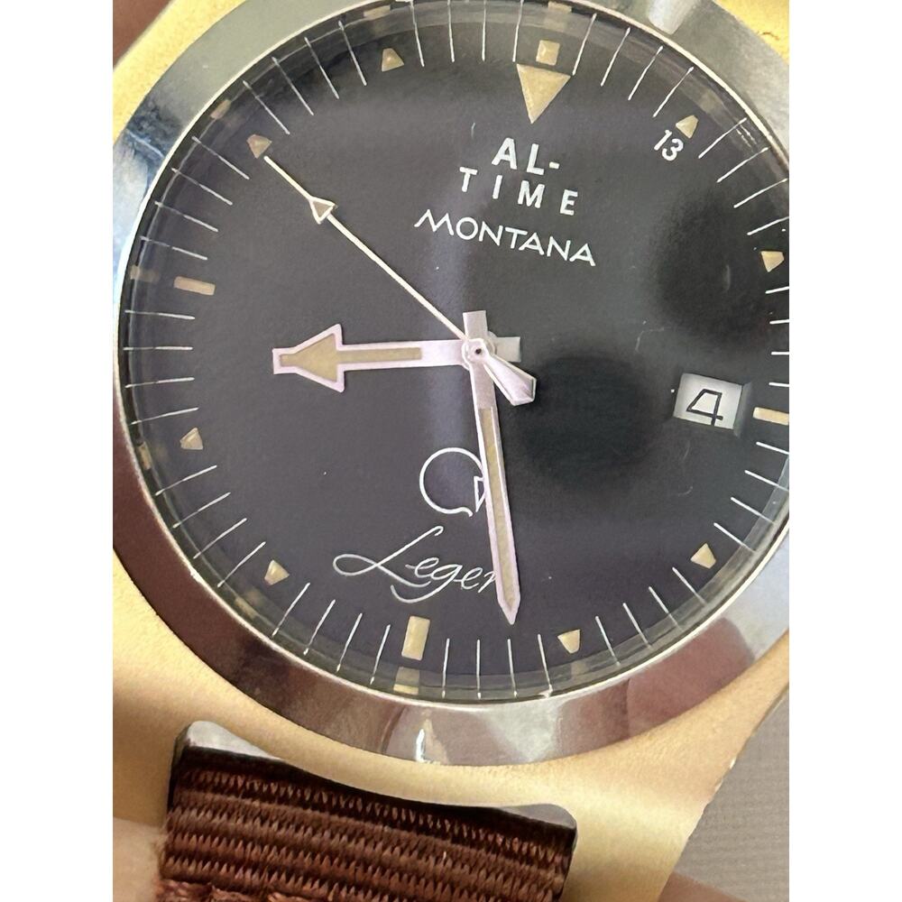 AL-Time Leger Watch 18-2 Yellow Gold Anodized Aluminum 40mm Quartz Aviation - Picture 7 of 16